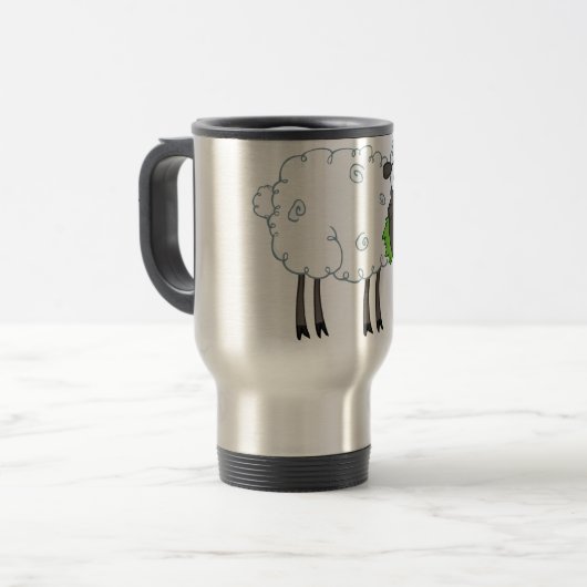 Wooly Sheep Travel Mug Reisbeker (Voorkant links)