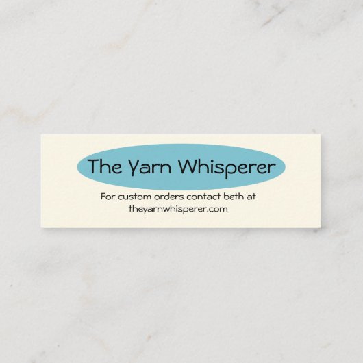 Wooly Sheep Yarn Crochet Knit Mini Visitekaartje (Achterkant)