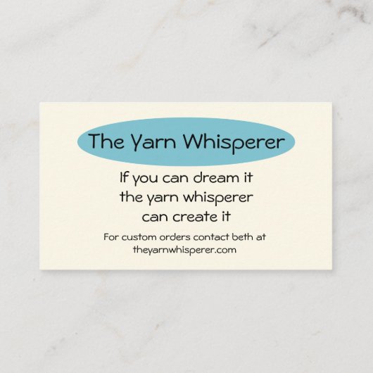 Wooly Sheep Yarn Crochet Knit Visitekaartje (Achterkant)