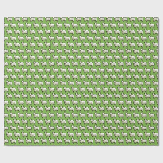 Wooly White Sheep Pixel Pattern Cadeaupapier (Vlak)