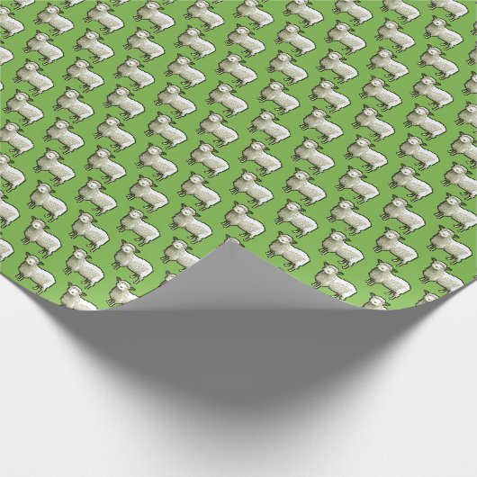 Wooly White Sheep Pixel Pattern Cadeaupapier (Hoek)