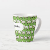 Wooly White Sheep Pixel Pattern Latte Mok (Rechterhoek)