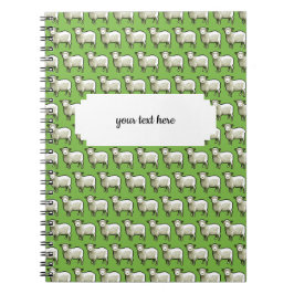 Wooly White Sheep Pixel Pattern Notitieboek
