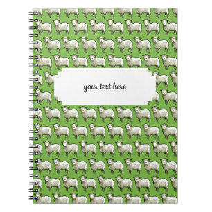 Wooly White Sheep Pixel Pattern Notitieboek