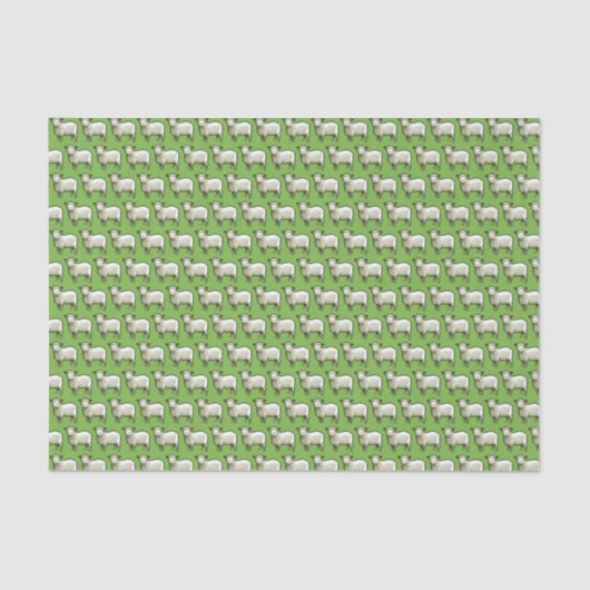 Wooly White Sheep Pixel Pattern Tissuepapier (Voorkant)