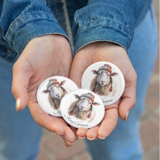 Wooly Wonderland, op maat Ronde Button 3,2 Cm