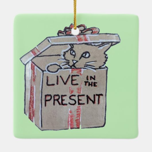 Woon in het Cadeau Keramisch Ornament (Achterkant)