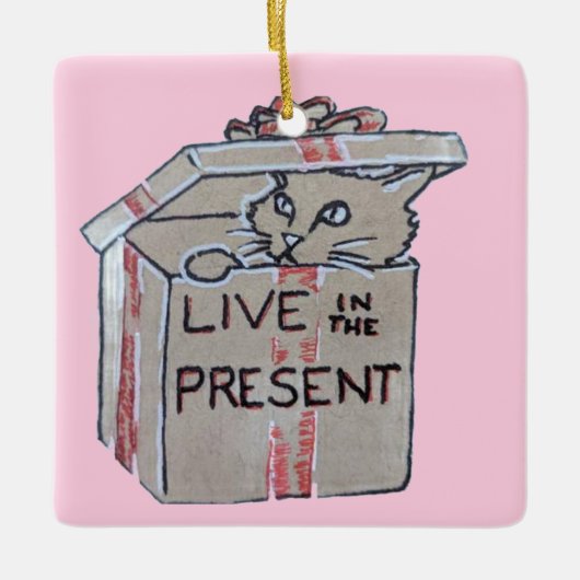 Woon in het Cadeau Keramisch Ornament (Voorkant)