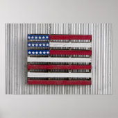 Woonboot Amerikaanse Vlag Poster (Voorkant)