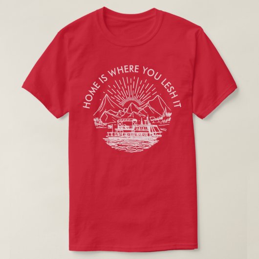 Woonboot gezegden thuis t-shirt (Design voorkant)