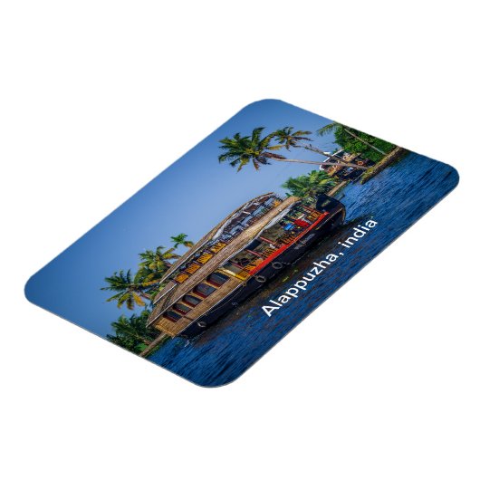 Woonboot in Alappuzha, Kerala, India Magneet (Linkerzijde)