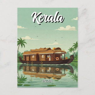Woonboot in Kerala India Briefkaart