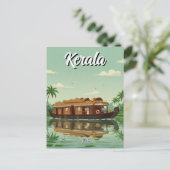 Woonboot in Kerala India Briefkaart (Staand voorkant)