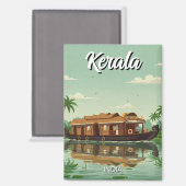 Woonboot in Kerala India Magneet (Voorkant / Achterkant)