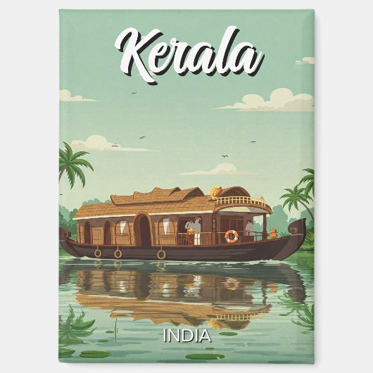 Woonboot in Kerala India Magneet (Voorkant)