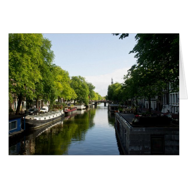 Woonboten in Amsterdam Gracht (Voorkant Horizontaal)
