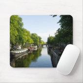 Woonboten in Amsterdam Gracht Muismat (Met muis)