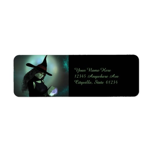 Woonde heks die een Spel afgiet Etiket (Voorkant)