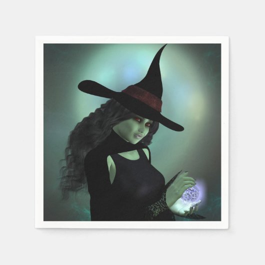 Woonde heks die een Spel afgiet Servet (Voorkant)