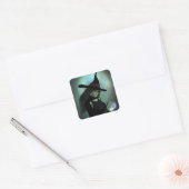 Woonde heks die een Spel afgiet Vierkante Sticker (Envelop)