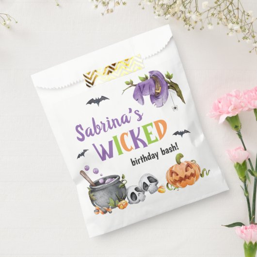 Woonde Witch Cat Halloween Birthday Party, elke le Bedankzakje (Gezegeld)