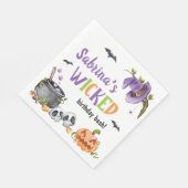 Woonde Witch Cat Halloween Birthday Party, elke le Servet (Hoek)