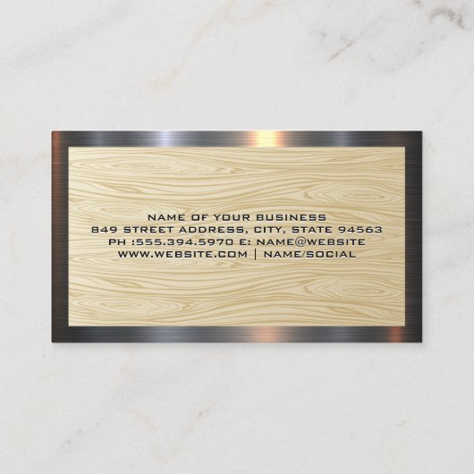 Woonhuizen | Houtstructuur Visitekaartje (Achterkant)