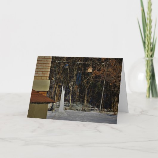 "Woonhuizen in het luchtledige" kerstkaart Kaart (Voorkant)