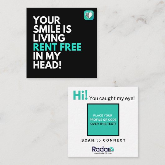 WOONHUUR GRATIS VIERKANTE VISITEKAARTJE (Voorkant / Achterkant)