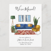 Woonkamer Bewegende aankondiging We zijn verhuisd (Voorkant)