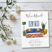 Woonkamer Bewegende aankondiging We zijn verhuisd