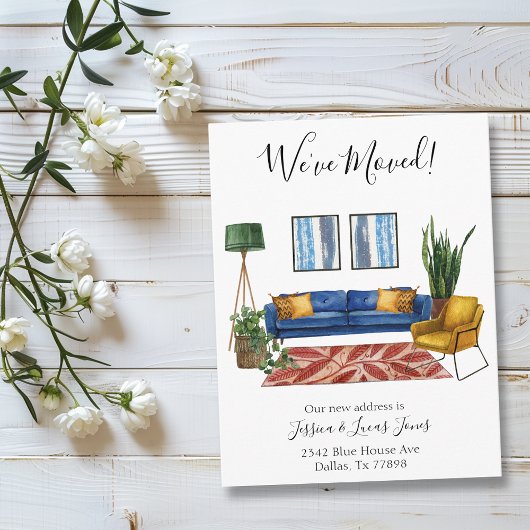 Woonkamer Bewegende aankondiging We zijn verhuisd