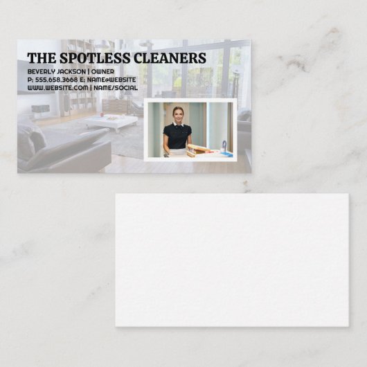 Woonkamer | Dienstmeid aan het werk Visitekaartje (Voorkant / Achterkant)