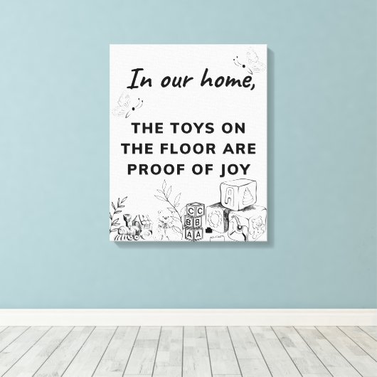 Woonkamer Funny Wall Art Canvas Afdruk (Insitu (Houten vloer))