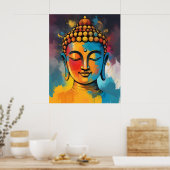 Woonkamer Kleurrijke Abstracte Boeddha Schilderij Poster (Keuken)