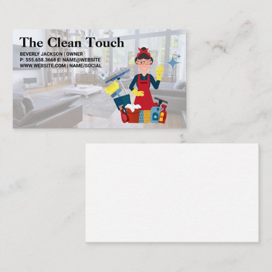 woonkamer | schoonmaakster visitekaartje (Voorkant / Achterkant)