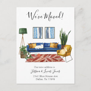 Woonkamer Verhuisbericht We Hebben Katten Verhuisd Aankondigingskaart