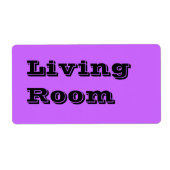 Woonkamer Verhuislabels in Lavendel Paarse Etiket (Voorkant)