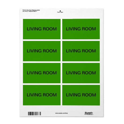 Woonkamer Verpakking & Verhuizen Etiket (Full Sheet)