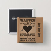 WOONLIJF: SOULMATE-toets Vierkante Button 5,1 Cm (Voorkant /achterkant)