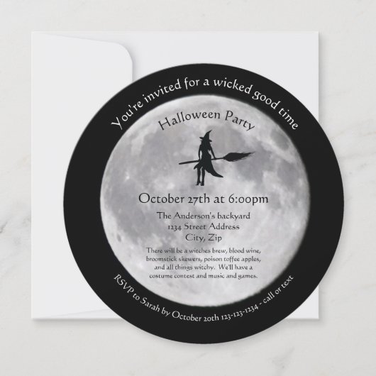 Woonmaan - Circle Halloween Party Invitation Kaart (Voorkant)