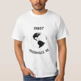 Woonplaats Stad Staat Postcode Wereldbol Wereldkaa T-shirt