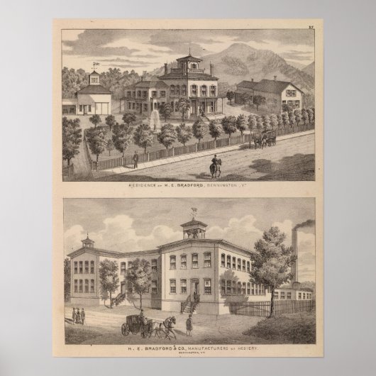 Woonplaats van HE Bradford en HE Bradford en Poster (Voorkant)