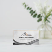 woonruimte | metalen gouden rand visitekaartje (Staand voorkant)