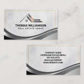 woonruimte | metalen gouden rand visitekaartje (Voorkant / Achterkant)