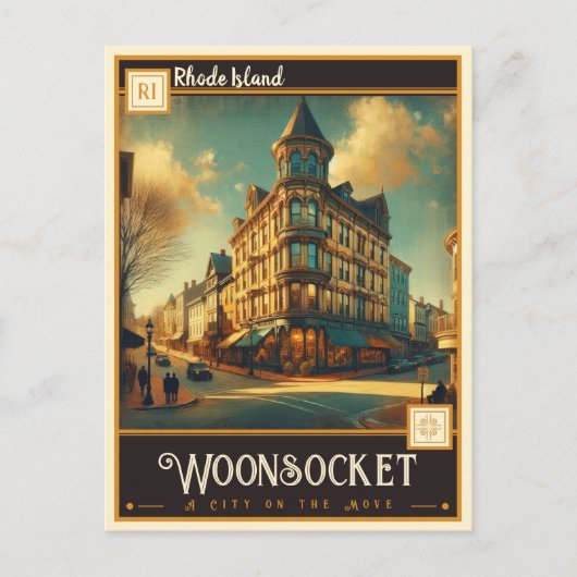 Woonsocket, Rhode Island | Antiek Briefkaart (Voorkant)
