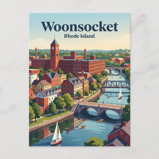 Woonsocket, Rhode Island Briefkaart (Voorkant)