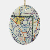 Woonsocket RI Map Keramisch Ornament (Rechts)