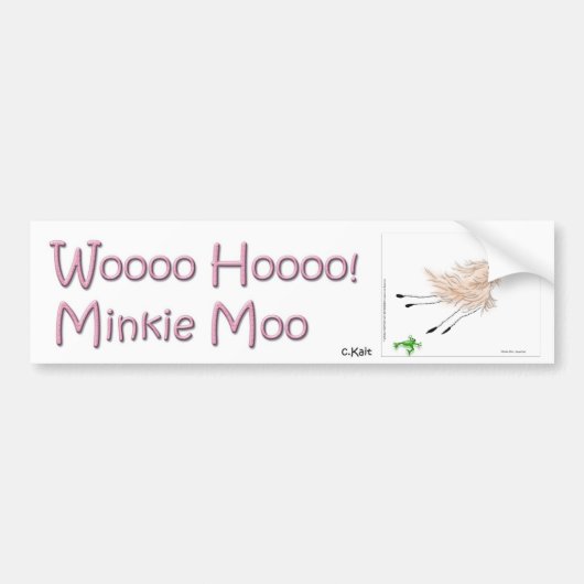 Wooo Hooo Minkie Moo Bumpersticker (Voorkant)