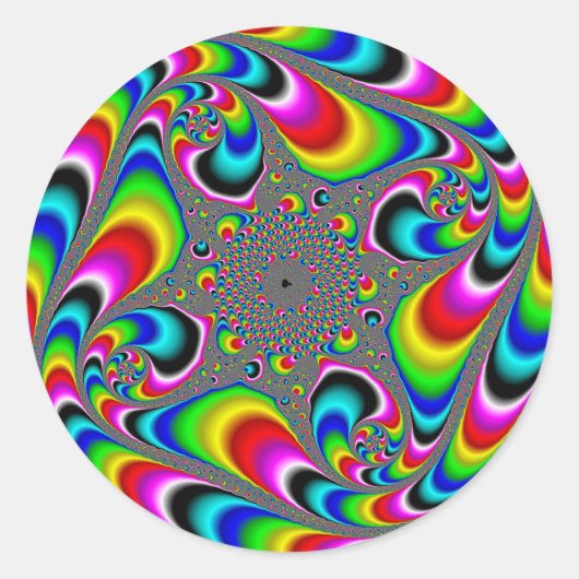 Woooo Mandelbrot Fractal Ronde Sticker (Voorkant)